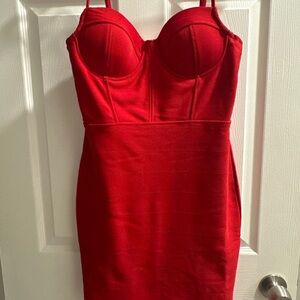 Haute Monde Striking Red Mini Dress